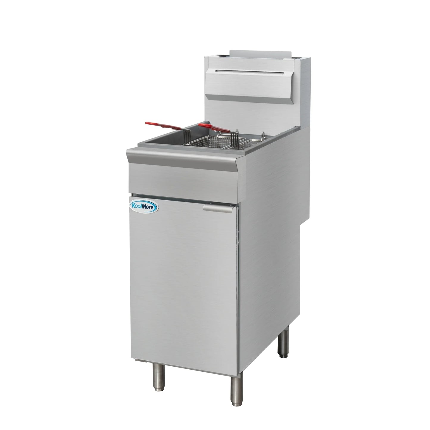 Koolmore KM-FDF40-NG 40 lb. Natural Gas Stainless Steel Floor Fryer - 90,000 BTU