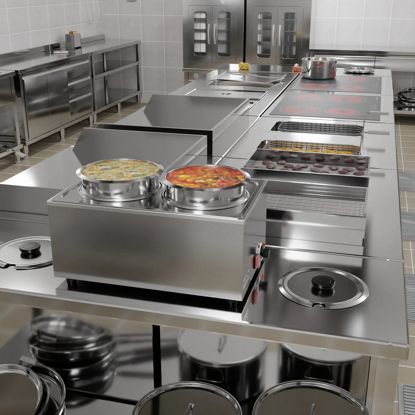 Koolmore CFW-4 Two-Pot  8 Qt. Buffet Countertop Food Warmer Electric