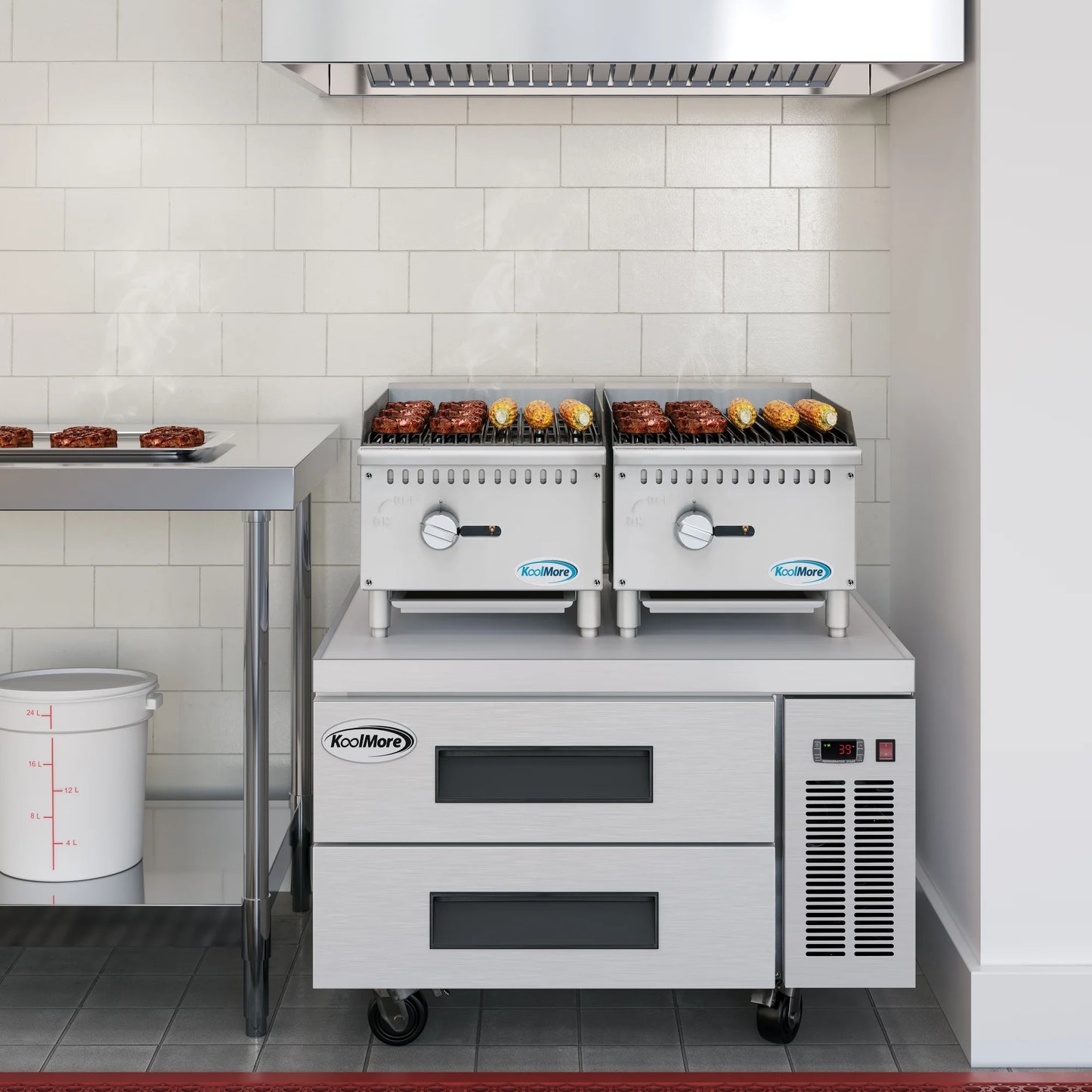 Koolmore KM-GCB1-18M 16" Commercial 1-Burner Charbroiler Natural Gas  - 30,000 BTU