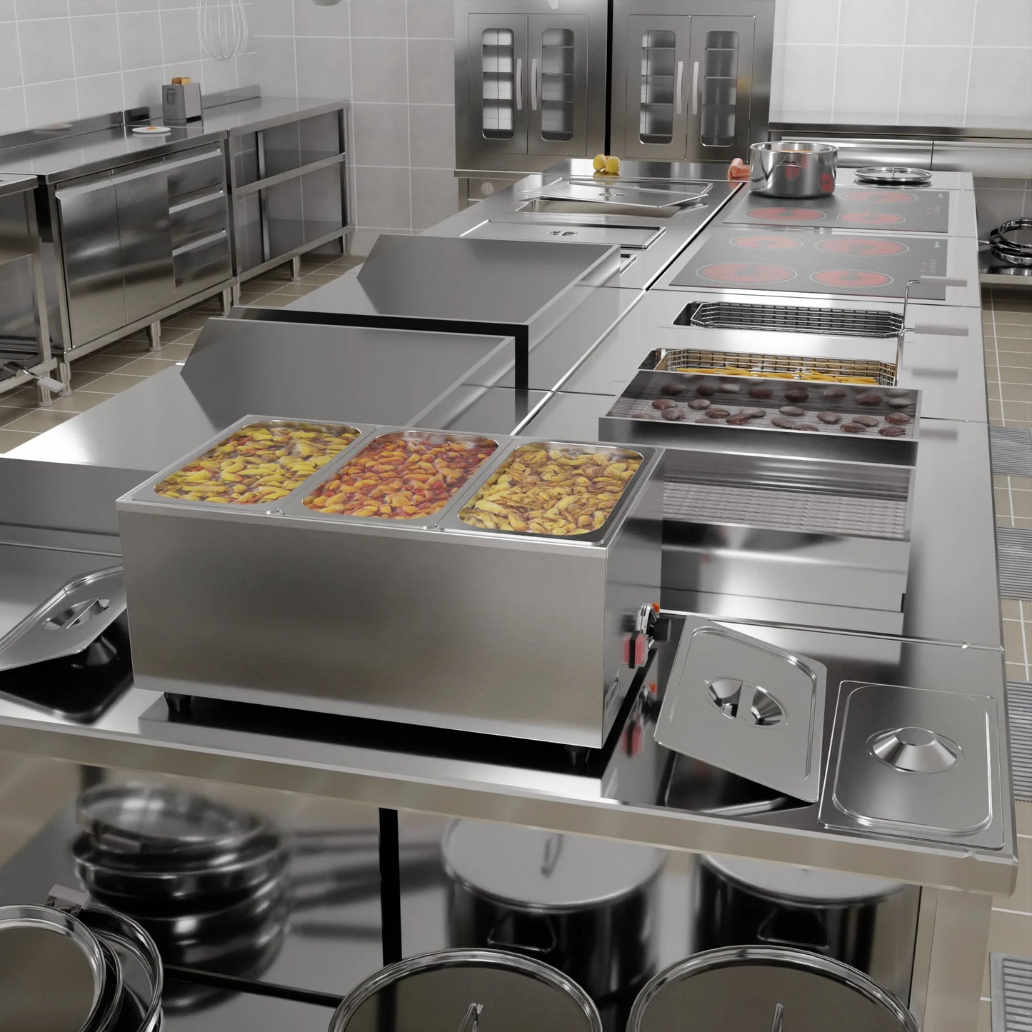 Koolmore CFW-3 6Qt. Three-Section Buffet Countertop Food Warmer Electric