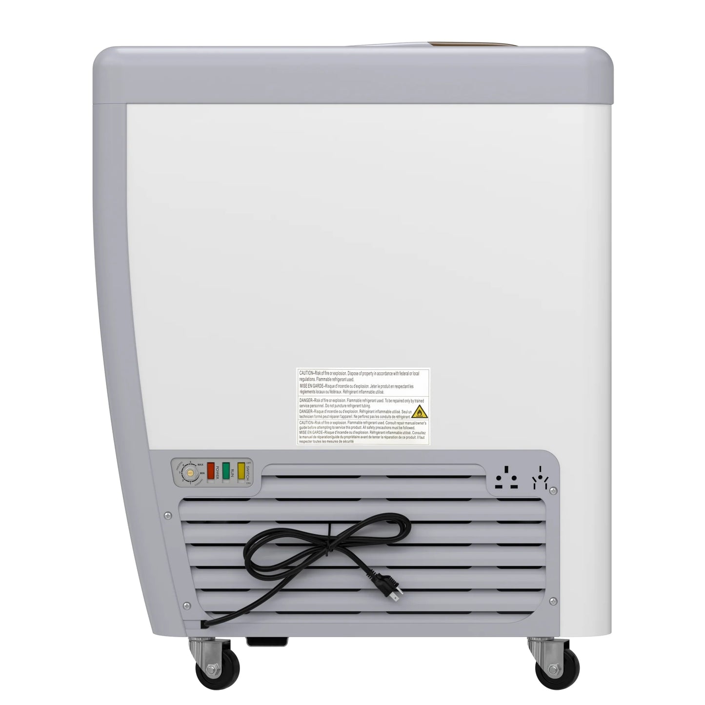 Koolmore KM-GDC-71SD 70 In. Commercial 14-Pan Gelato Ice Cream Dipping Cabinet Display Freezer With Sliding Glass Door- 20 Cu Ft.