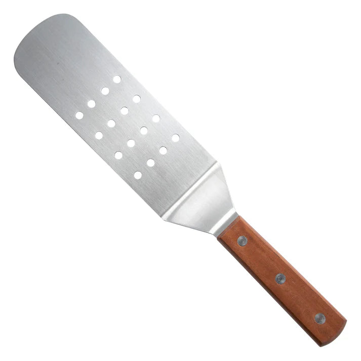 Winco TN409 Turner w/ 8"L X 3"W" Perforated Blade Wooden Handle