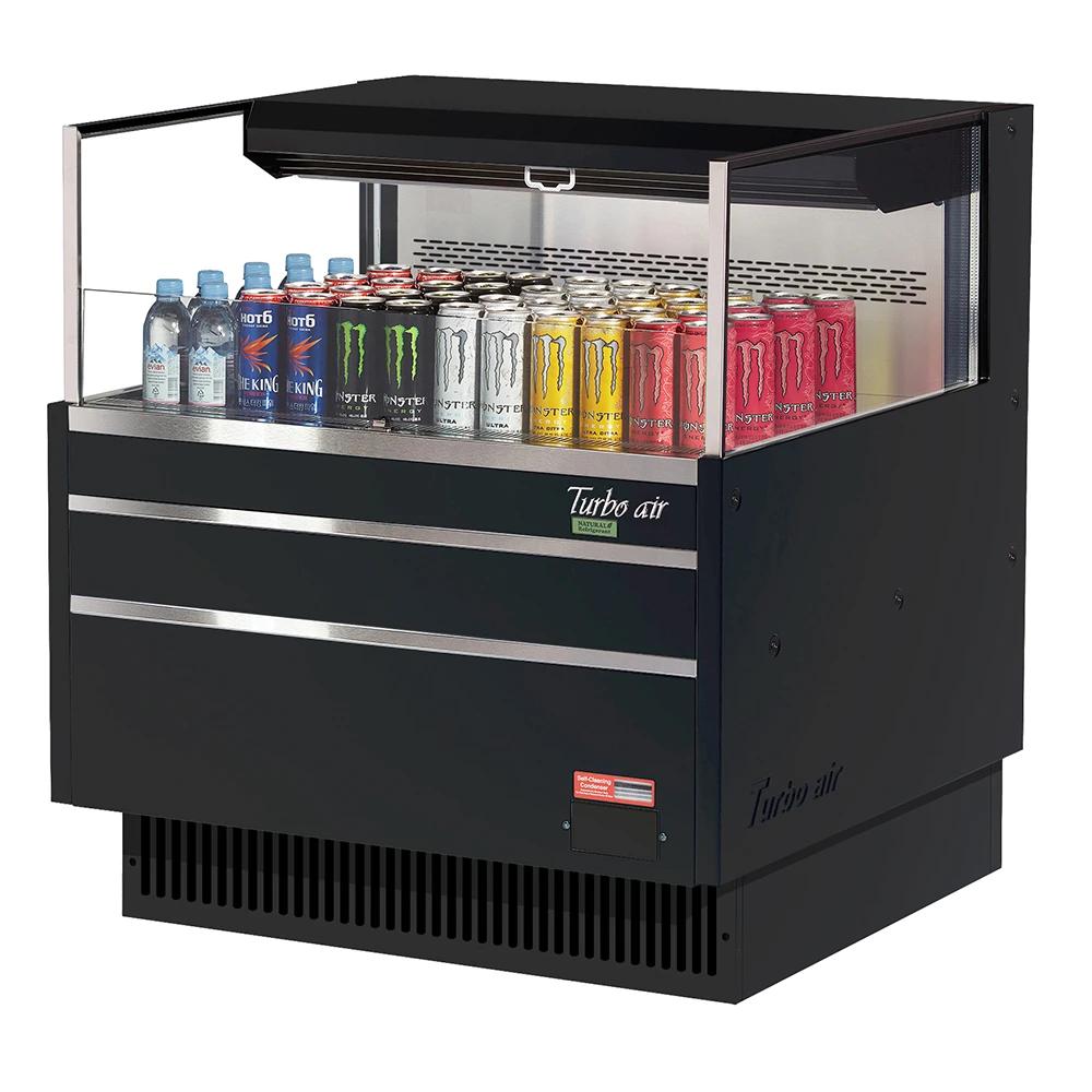 Turbo Air TOM-36L-UF-B-1S-N 34 3/4" Horizontal Open Air Cooler w/ (1) Level, 115v