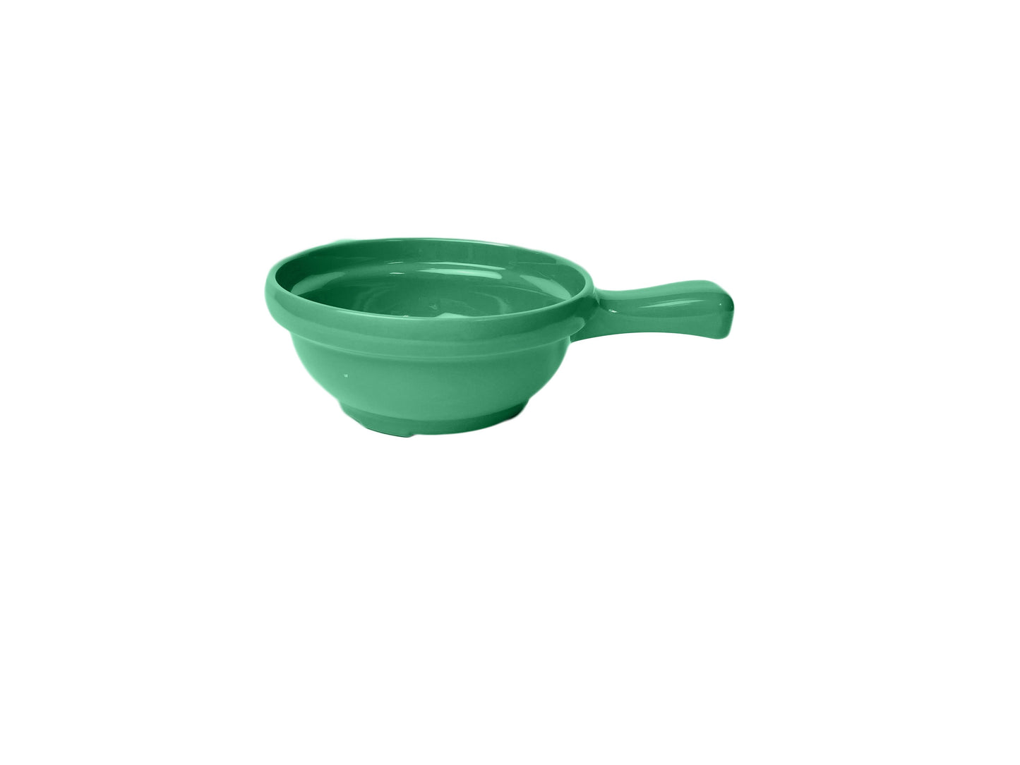 Thunder Group CR305GR 10 oz. Green Melamine Soup Bowl with Handle - 12/Pack