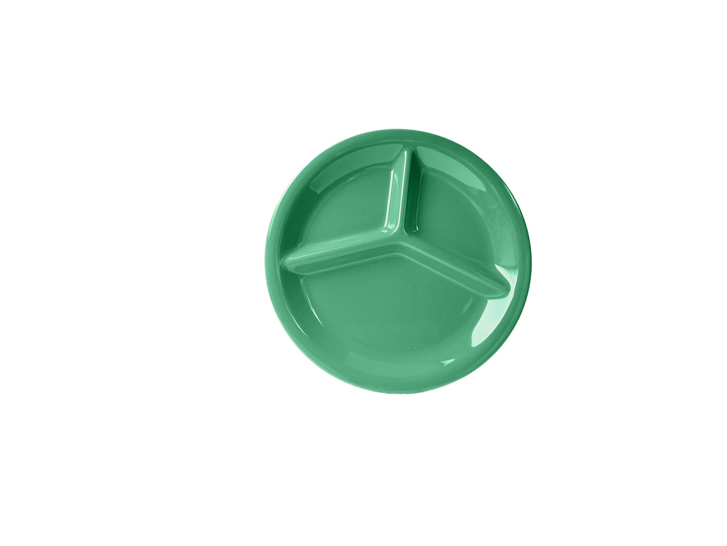 Thunder Group CR710GR 10 1/4" Green 3-Compartment Melamine Plate - 12/Pack