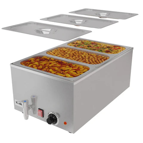 Koolmore CFW-3T 6Qt. Three-Section Buffet Countertop Food Warmer Electric With Faucet