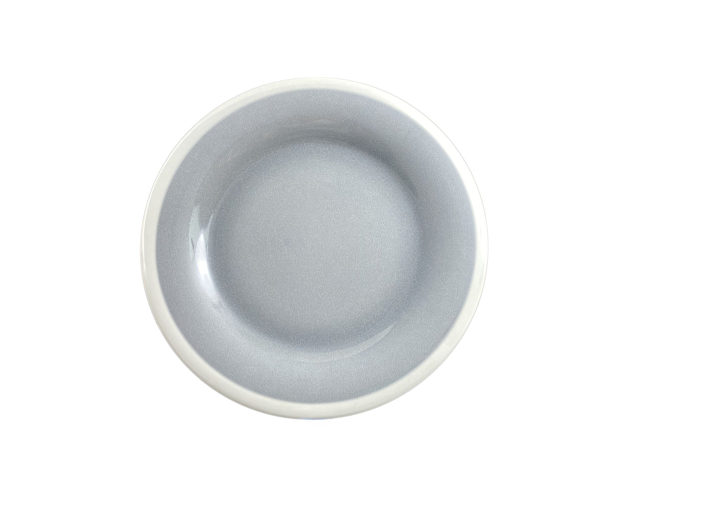 Thunder Group DM010H Graham 10 1/2" Round Gray Melamine Plate with Ivory Edge - 12/Case