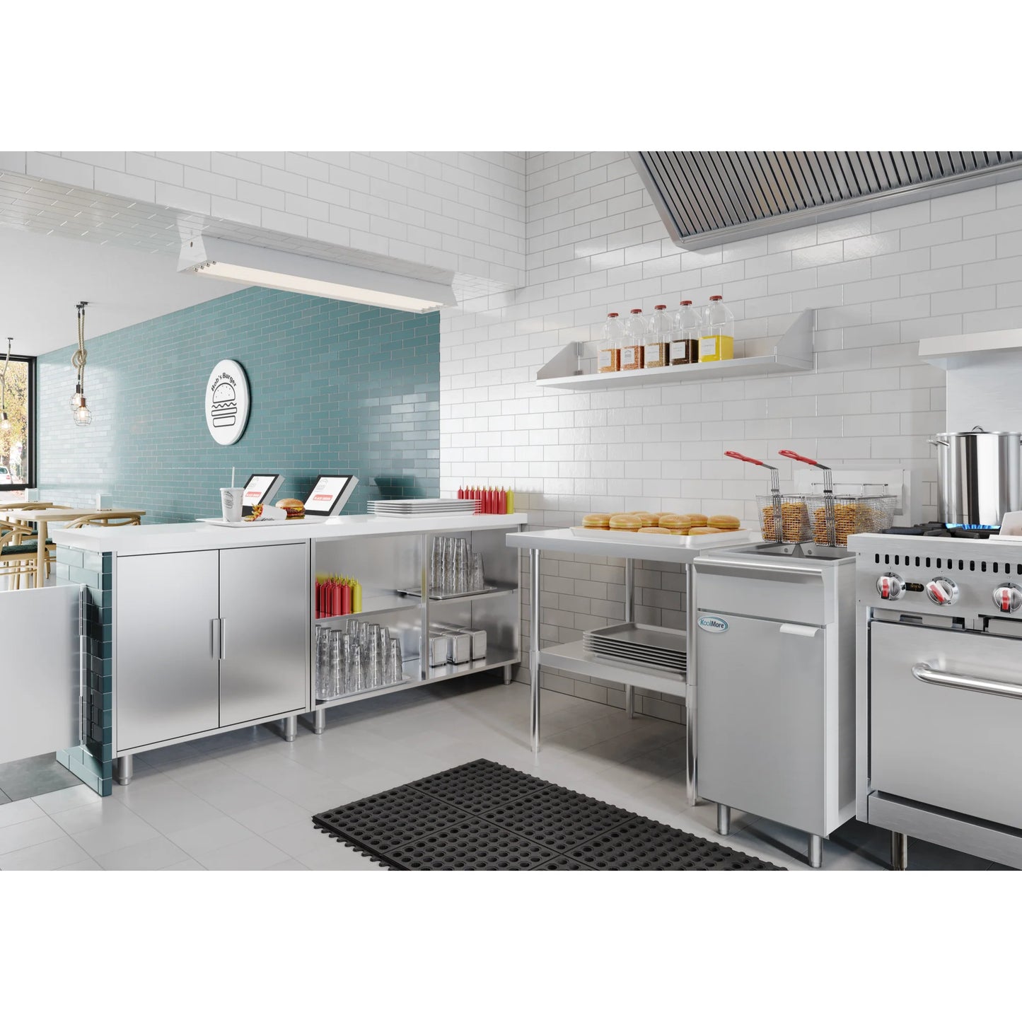 Koolmore KM-FDF40-NG 40 lb. Natural Gas Stainless Steel Floor Fryer - 90,000 BTU