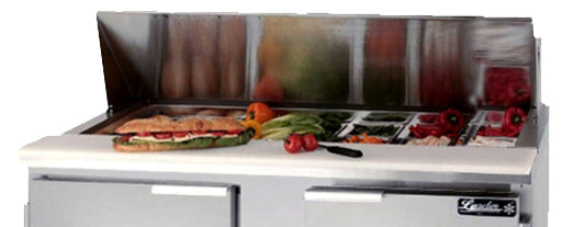 Leader ESLM60 60" 2 Door Refrigerated Mega Top Bain Marie / Sandwich Prep Table