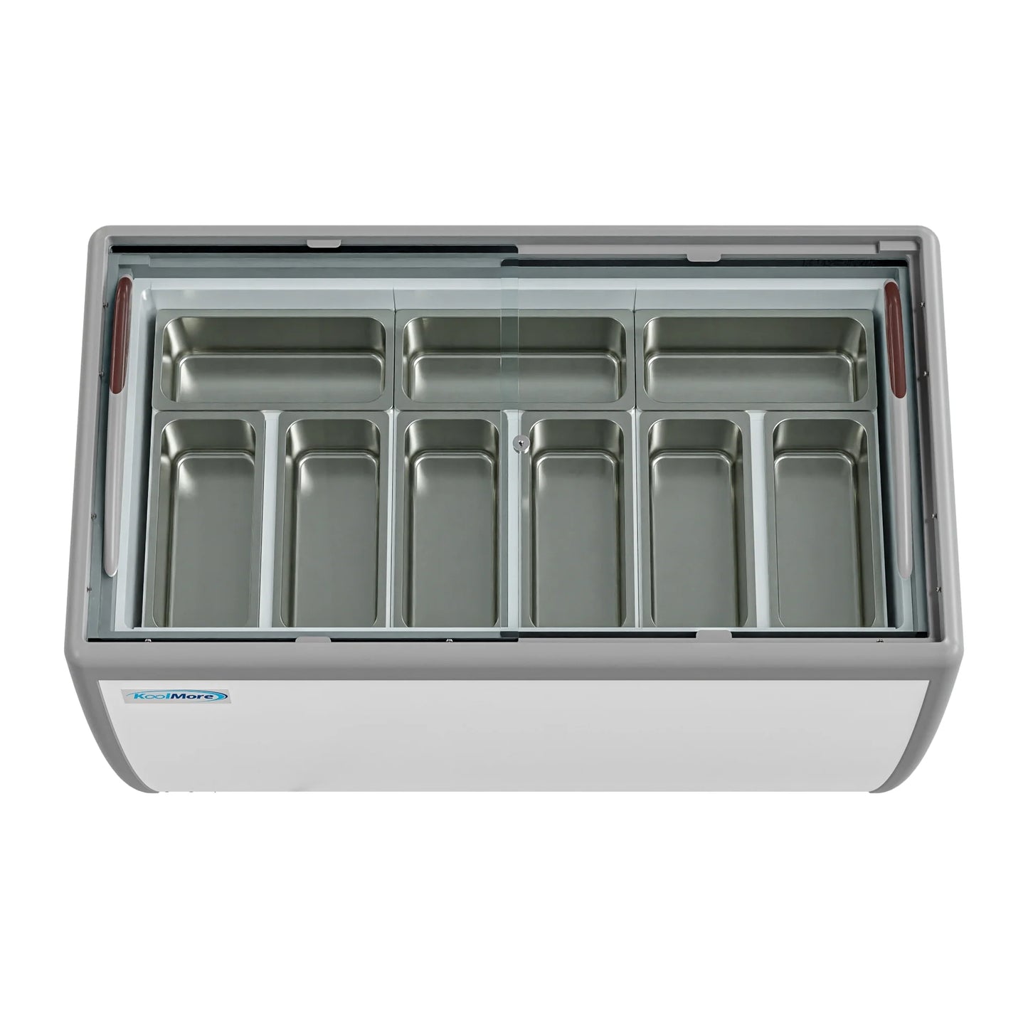 Koolmore KM-GDC-49SD 50 In. Commercial 9-Pan Gelato Ice Cream Dipping Cabinet Display Freezer With Sliding Glass Door- 13 Cu Ft.