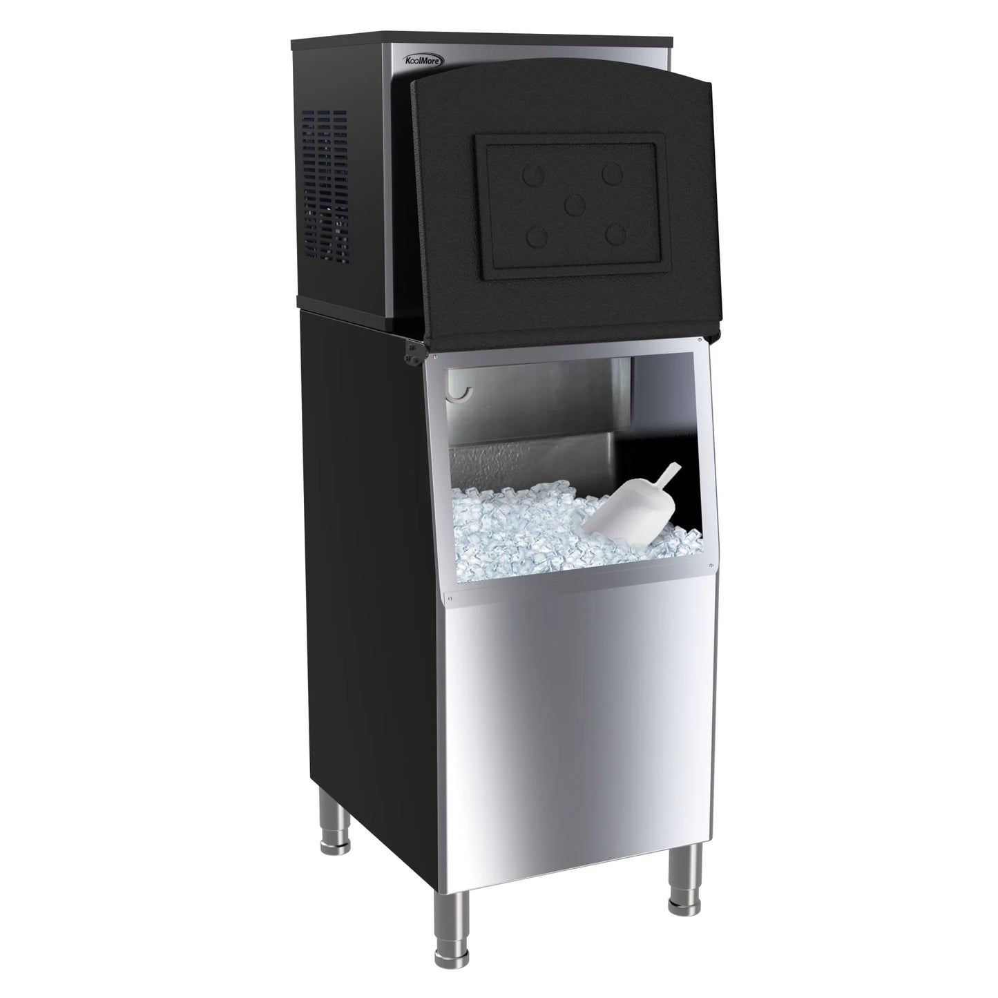 KoolMore CIM-315 25 In. Stainless-Steel Commercial Air Cooled Modular Ice Maker With Full Cube Production 315lbs/24h