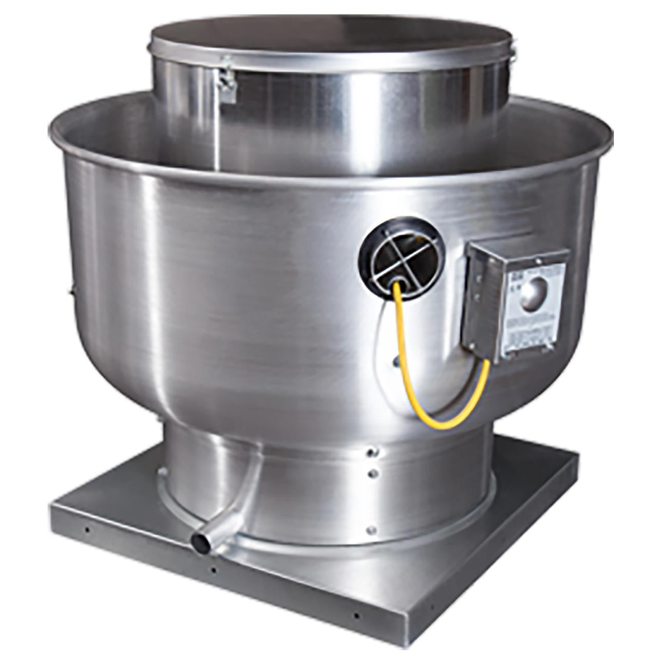 FloAire DU200H-5HP208V3PH Exhaust Fan, 28" Fan Base, 20-3/4" wheel, Roof Mount, 4500 CFM, 1187 RPM, 3 Phs, 5HP, 208 V, VFD