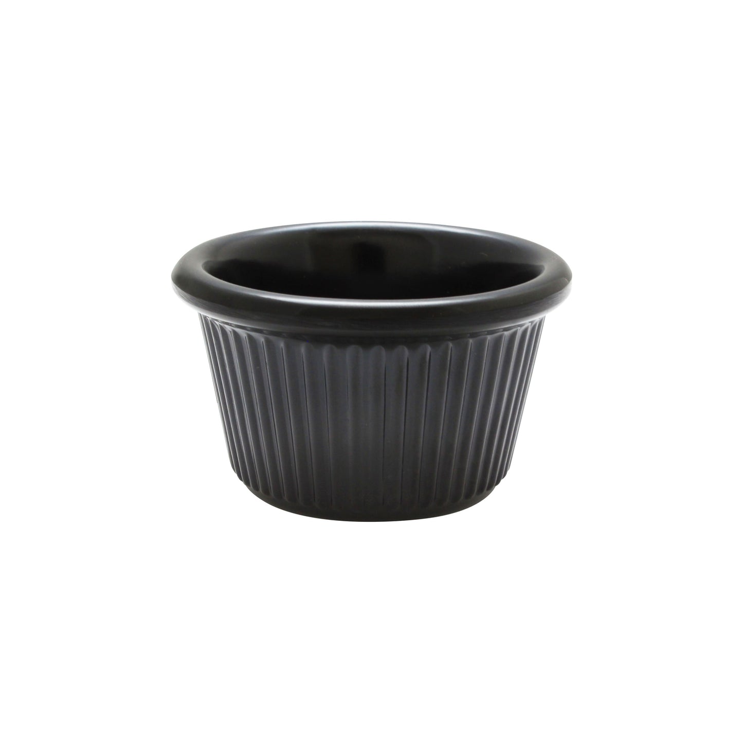 Thunder Group Fluted Melamine Ramekin, Black