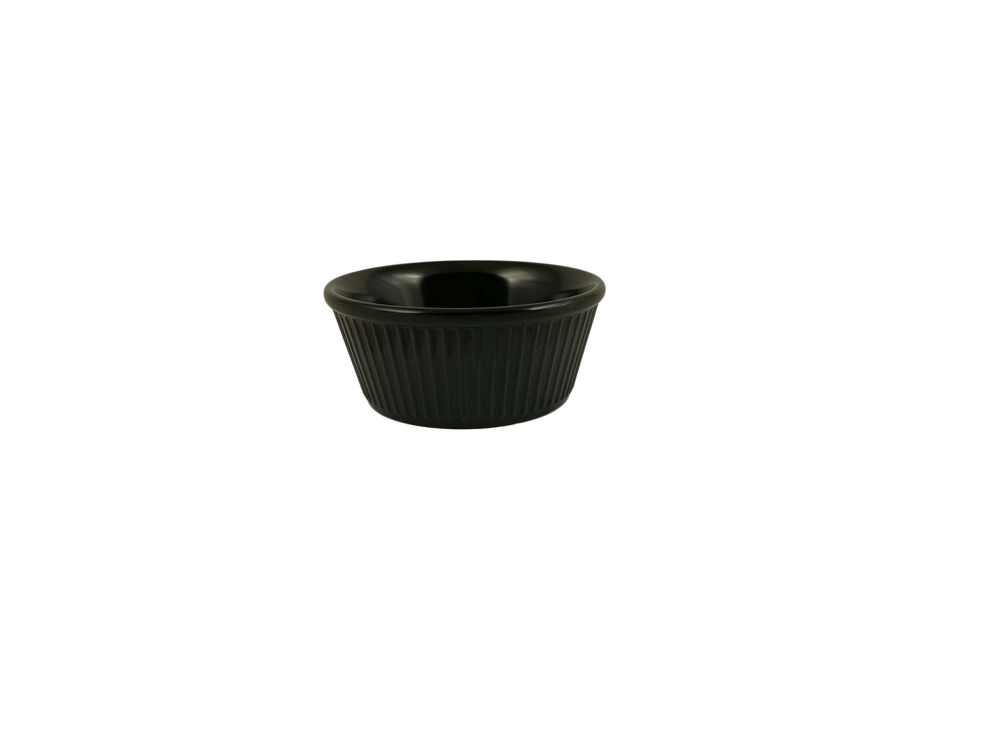 Thunder Group Fluted Melamine Ramekin, Black