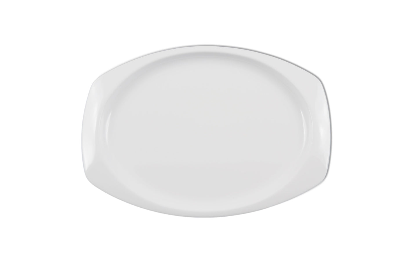 Thunder Group NS212W Nustone White 12 1/2" x 9" Rectangular Melamine Platter - 12/Case