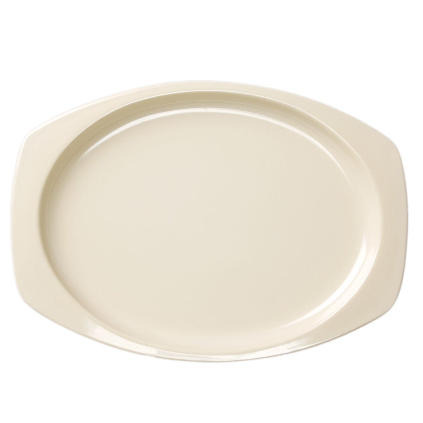 Thunder Group NS215T Nustone 15" x 10 5/8" Tan Melamine Rectangular Platter - 12/Pack