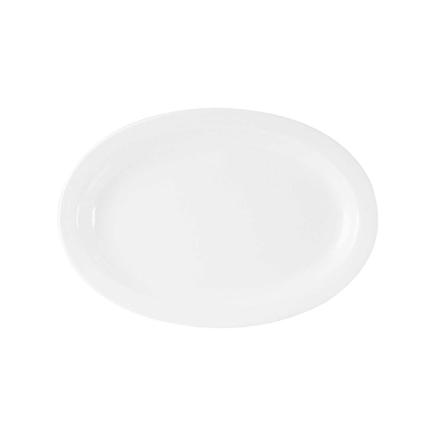 Thunder Group NS516W Nustone Melamine NS516W White Oval Platter Narrow Rim 15 1/2" x 10 7/8" - 12/Pack