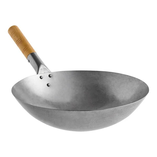 Emperor's Select 14" Carbon Steel Mandarin Wok with Wood Handle