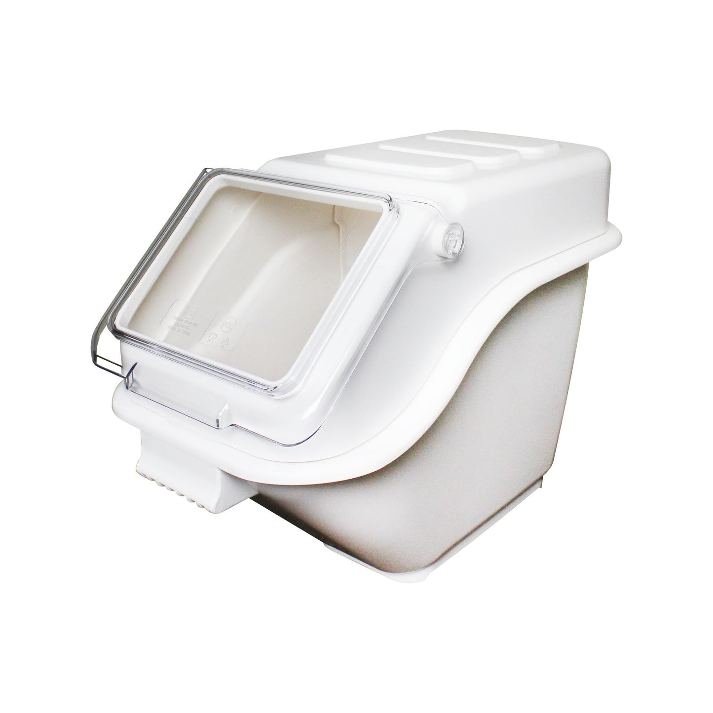 Thunder Group PLIB005S Shelf Ingredient Bin - 5 Gallon Capacity, Clear Lid/White Base