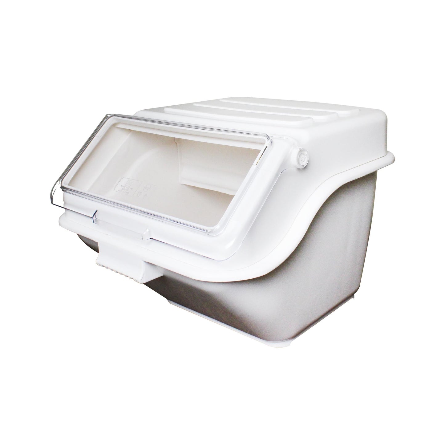 Thunder Group PLIB010S Shelf Ingredient Bin - 10 Gallon Capacity, Clear Lid/White Base
