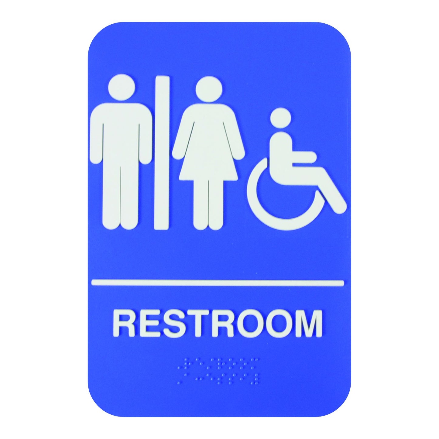 Thunder Group  PLIS6960BL Handicap Accessible Restroom Sign - Blue and White, 9" x 6"