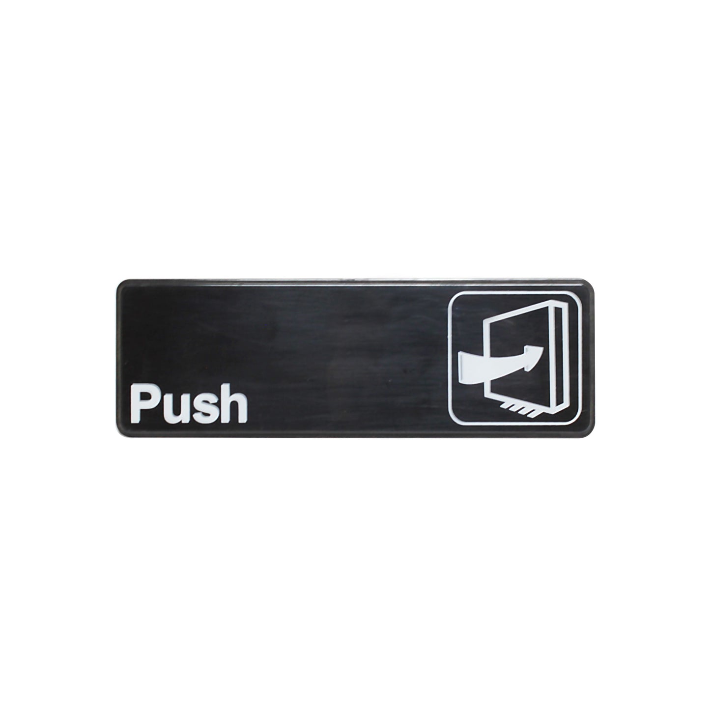 Thunder Group PLIS9301BK  Push Sign - Black and White, 9" x 3"