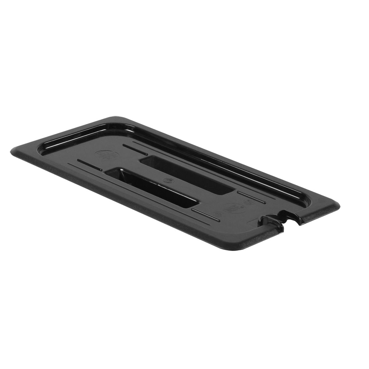 Thunder Group PLPA7130CSBK Third Size Slotted Food Pan Cover - Polycarbonate, Black