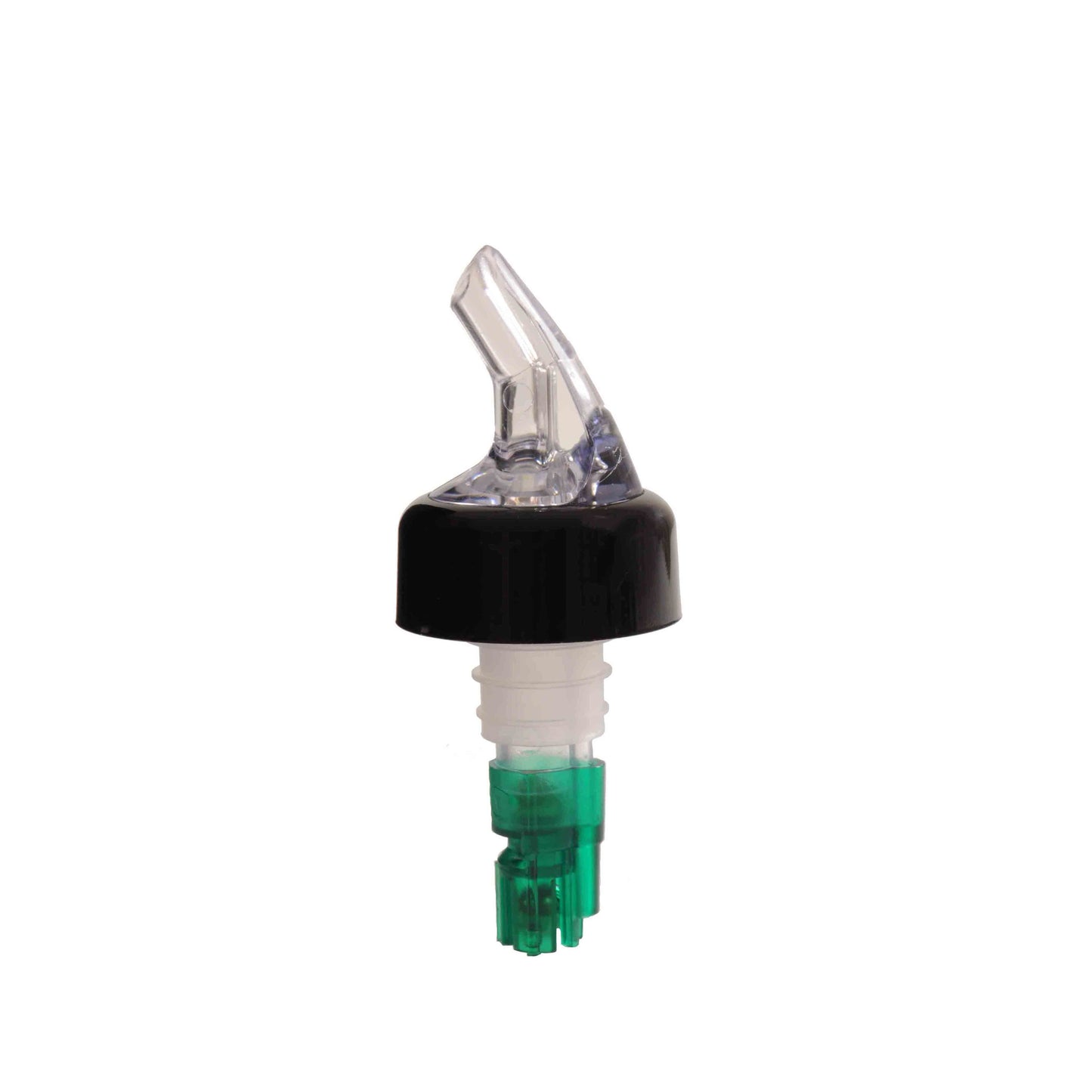 Thunder Group PLPR075C 3/4 oz Measured Liquor Pourer w/ Green Tail, Black Collar