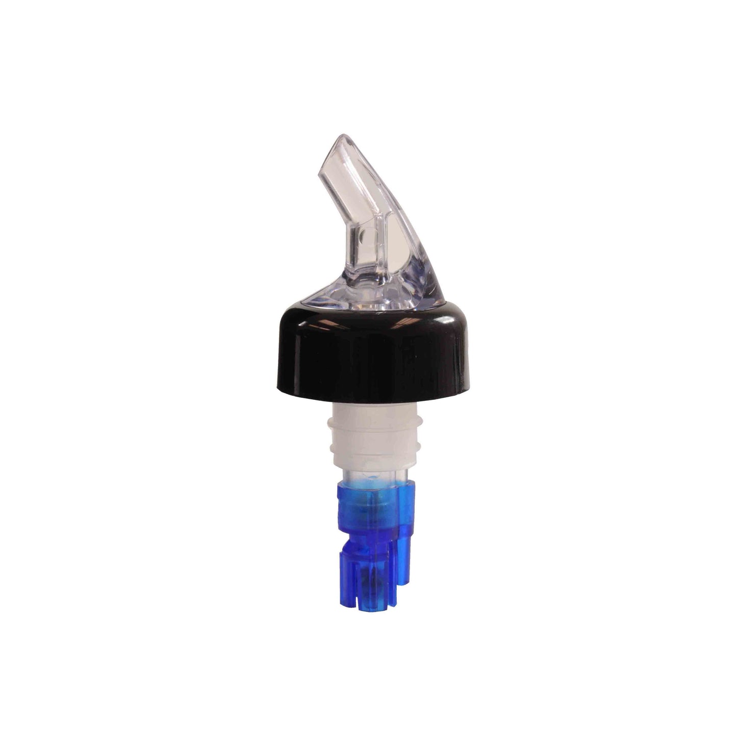 Thunder Group PLPR088C 7/8 oz Measured Liquor Pourer w/ Blue Tail, Black Collar
