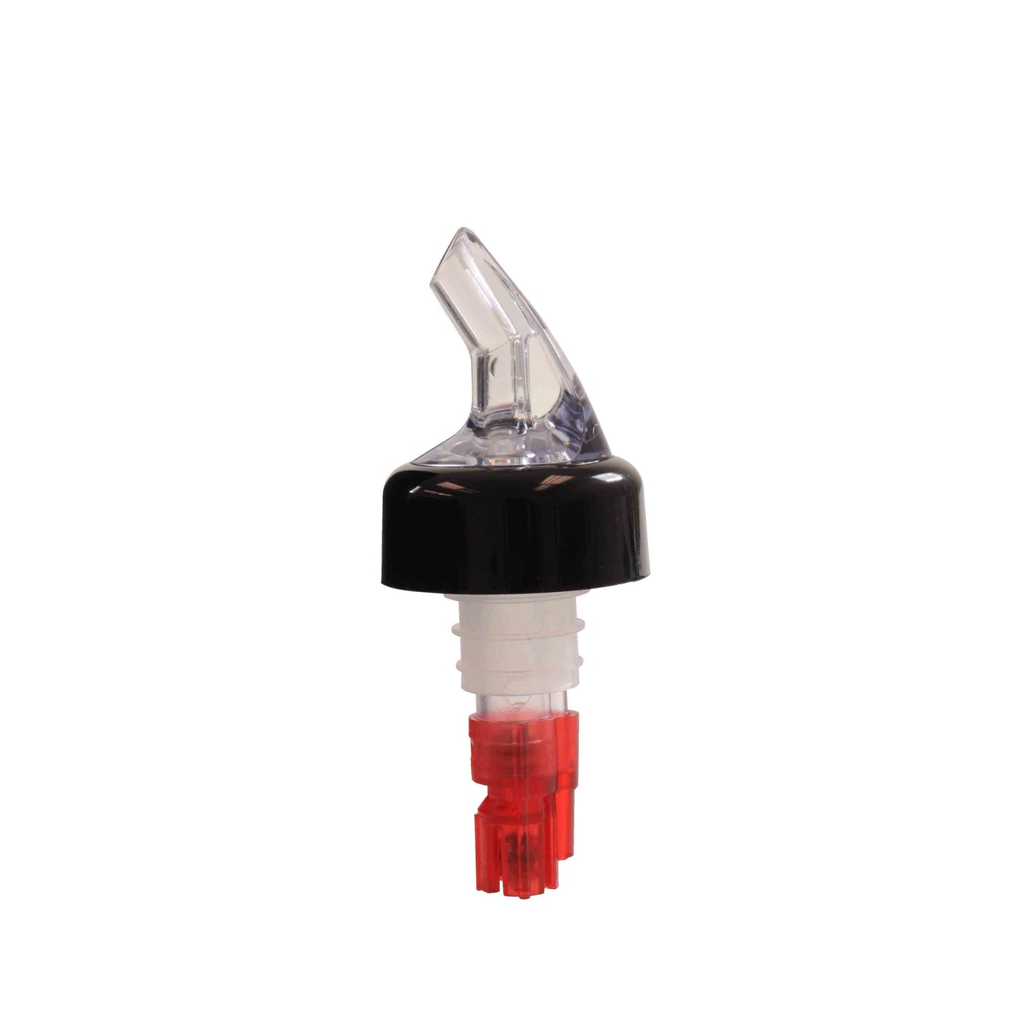 Thunder Group PLPR100C 1 oz Measured Liquor Pourer w/ Red Tail, Black Collar