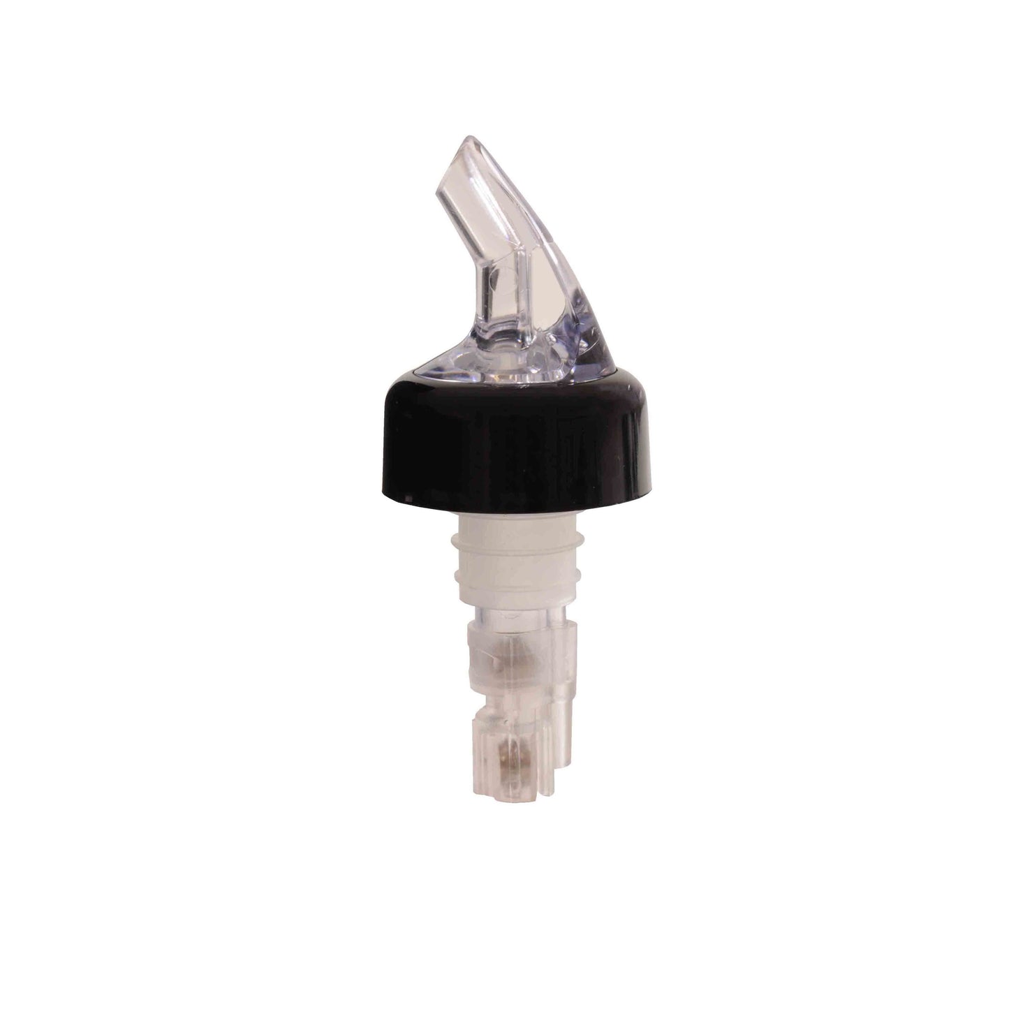 Thunder Group PLPR125C 1 1/4 oz Measured Liquor Pourer, Clear w/ Black Collar