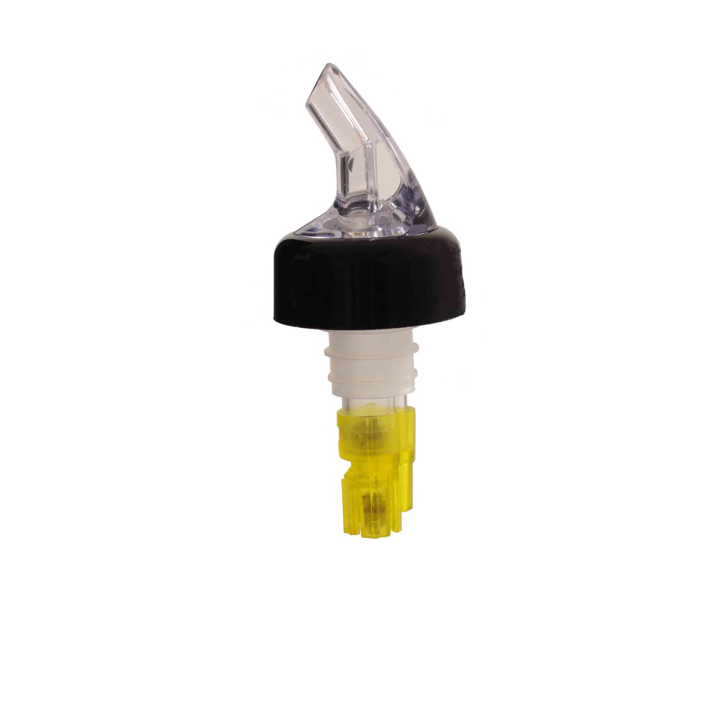 Thunder Group PLPR150C 1 1/2 oz Measured Liquor Pourer w/ Yellow Tail, Black Collar