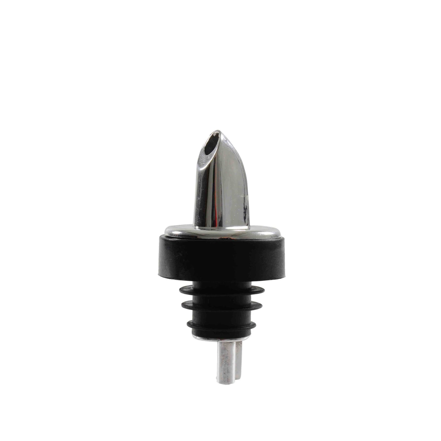 Thunder Group PLPR506S Free Flow Liquor Pourer w/ Soft Black Collar, Chrome