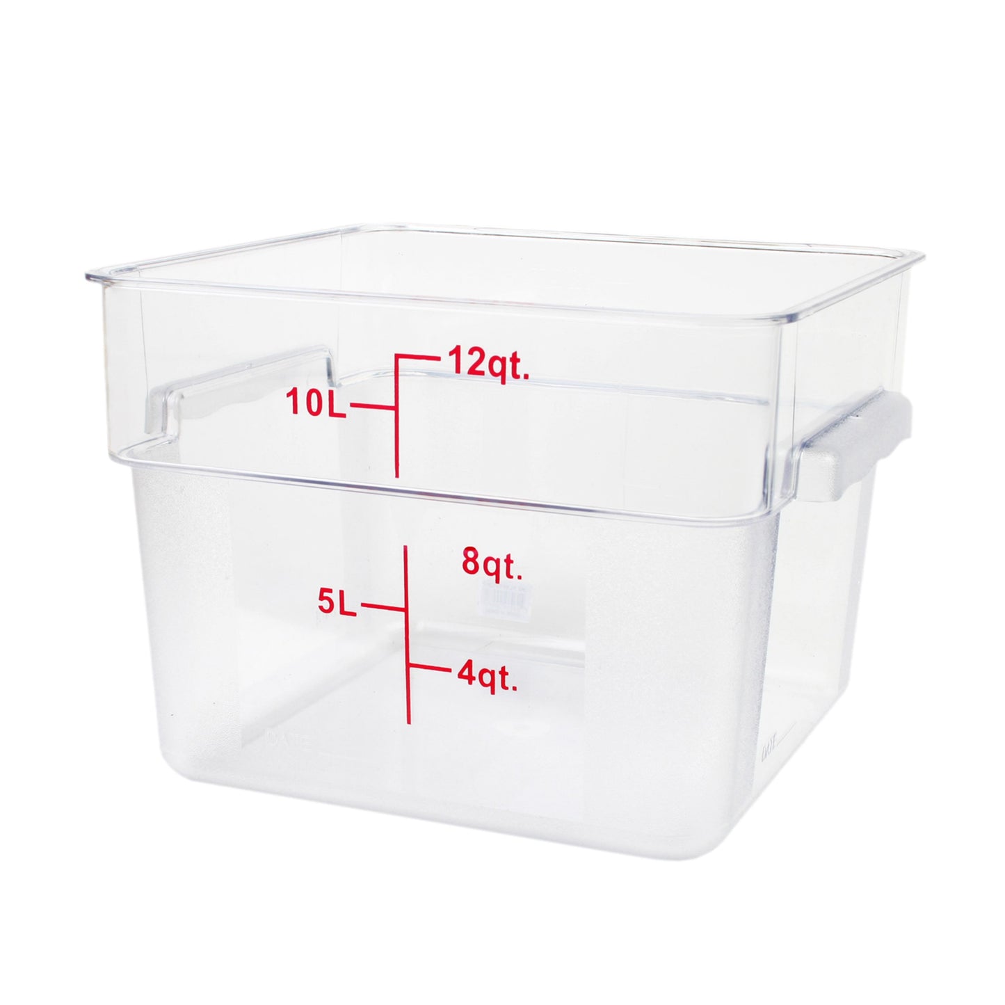 Thunder Group PLSFT012PC 12 qt Square Food Storage Container - Polycarbonate, Clear