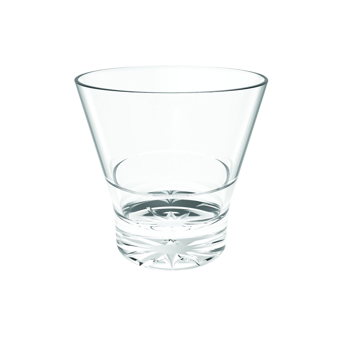 Thunder Group PLTHRG208C 8 oz. Plastic Starburst Rocks / Old Fashioned Glass