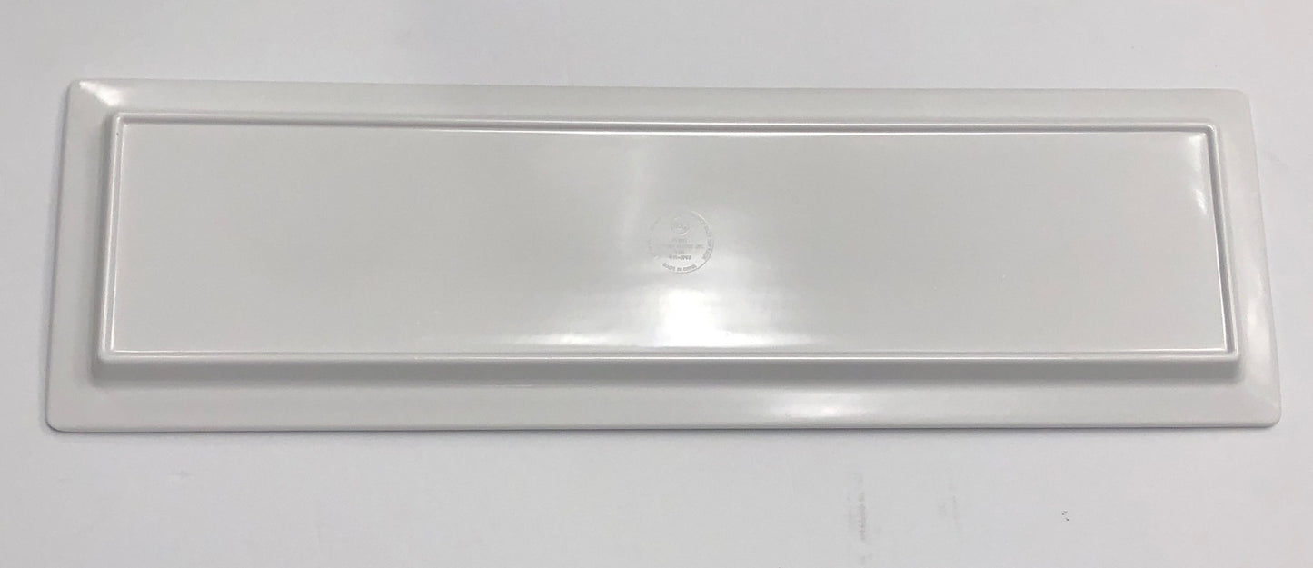 SUNNY APM-1063 Rectangular 21"L X 6.25"W Melamine White Plate DOZEN (12)