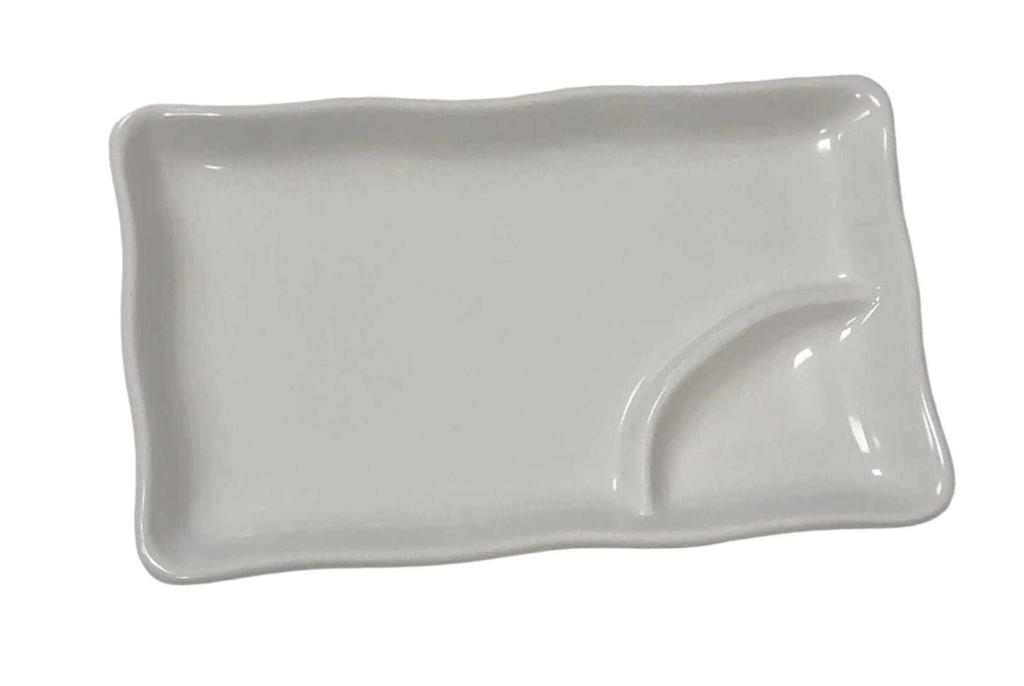 SUNNY APM-8074 Rectangular 7.75"W X 4.75"W White Melamine Plate DOZEN (12)