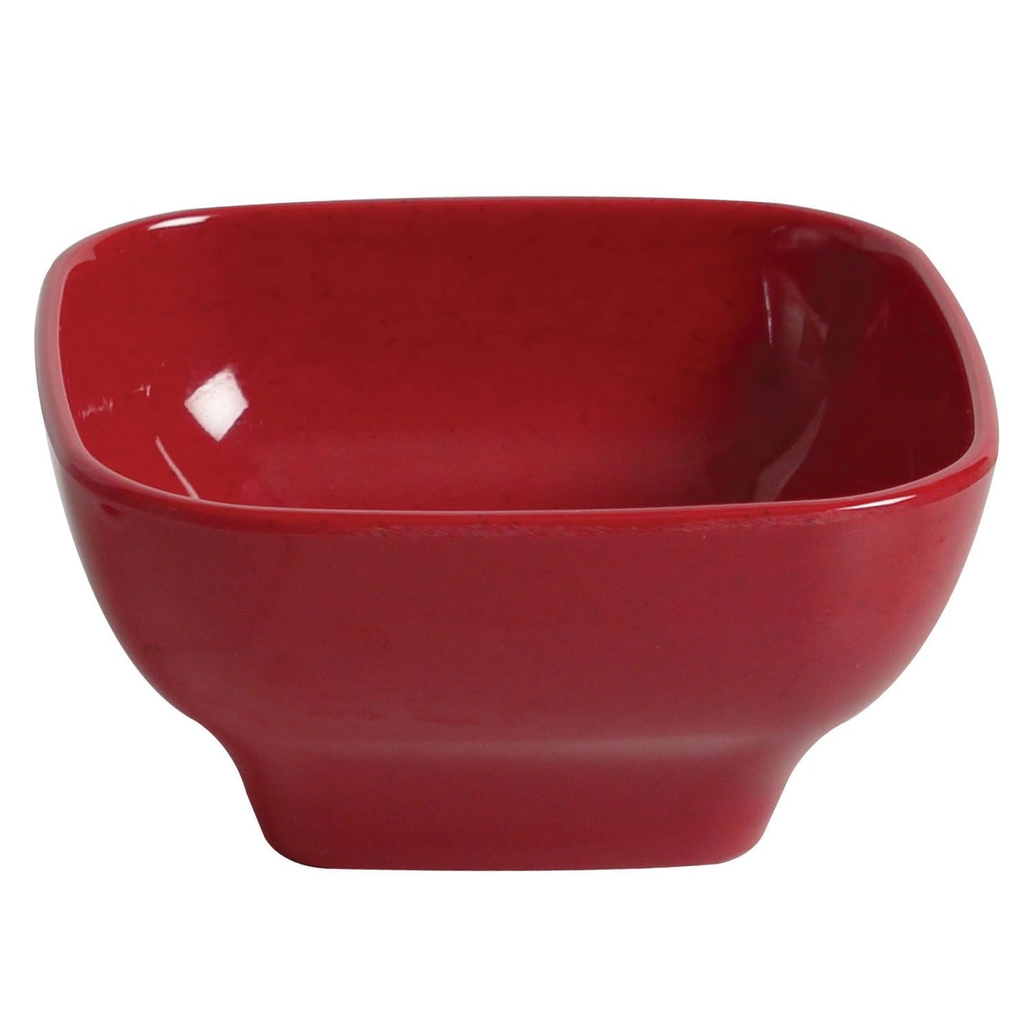 Thunder Group PS3106RD 5 1/2" x 5 1/2" Passion Red Square 20 oz. Melamine Bowl with Round Edges - 12/Pack