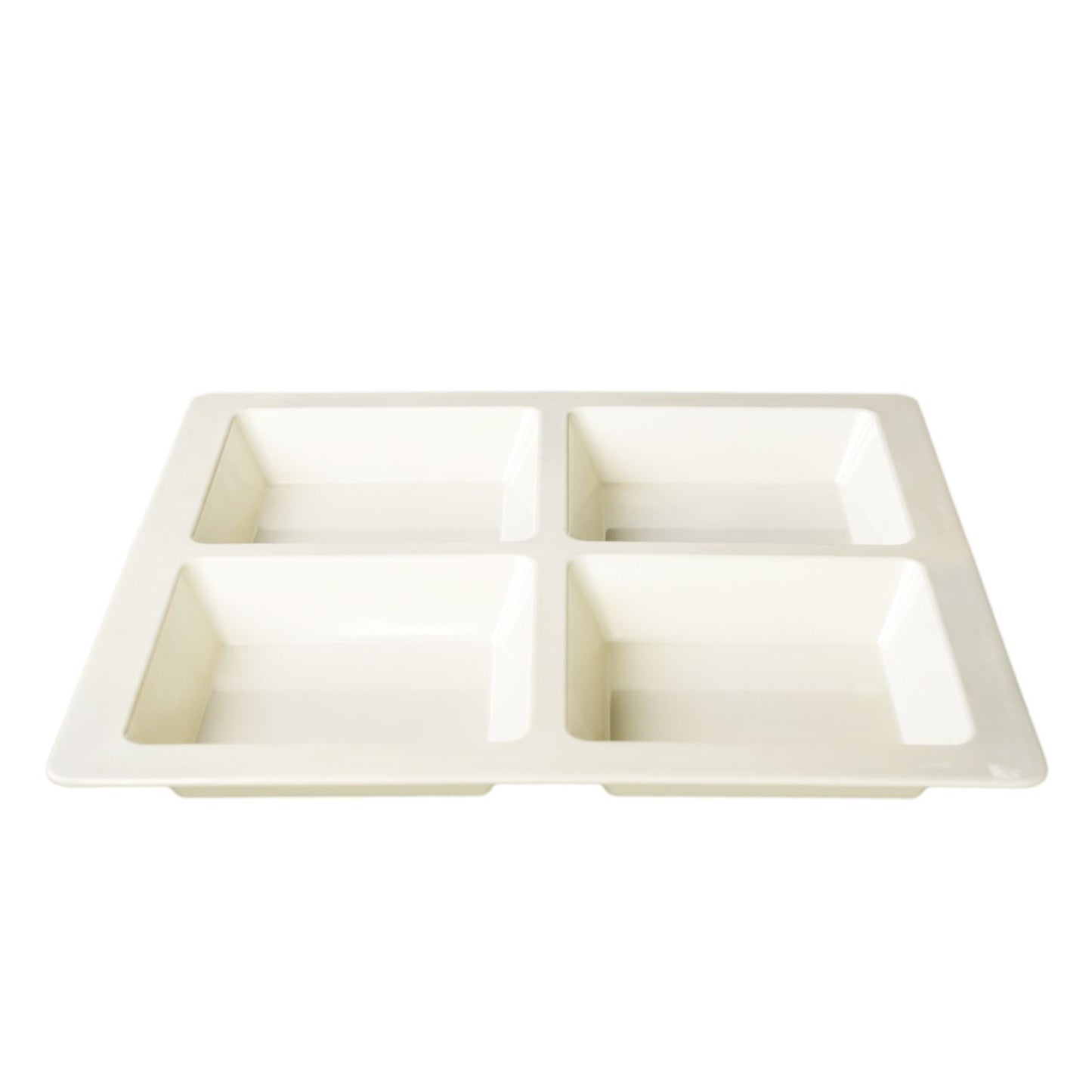 Thunder Group PS5104V Passion Pearl 60 oz. Melamine Square 4 Section Compartment Tray - 6/Pack