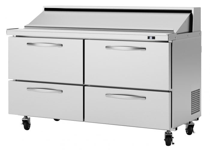 Turbo Air PST-60-D4-N 60 1/4" PRO Series Sandwich/Salad Prep Table w/ Refrigerated Base, 115v