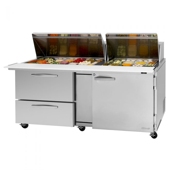 Turbo Air PST-72-D2R(L)-N 72 5/8" PRO Series Sandwich/Salad Prep Table w/ Refrigerated Base, 115v