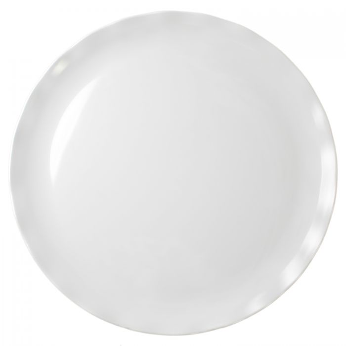 Thunder Group RF1018W 18" Black Pearl White Melamine Plate - 2/Pack