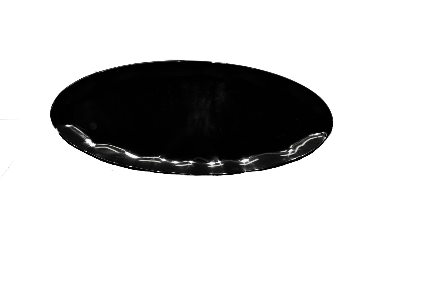 Thunder Group RF2024B 24" x 10" Black Pearl Melamine Oval Platter - 2/Pack