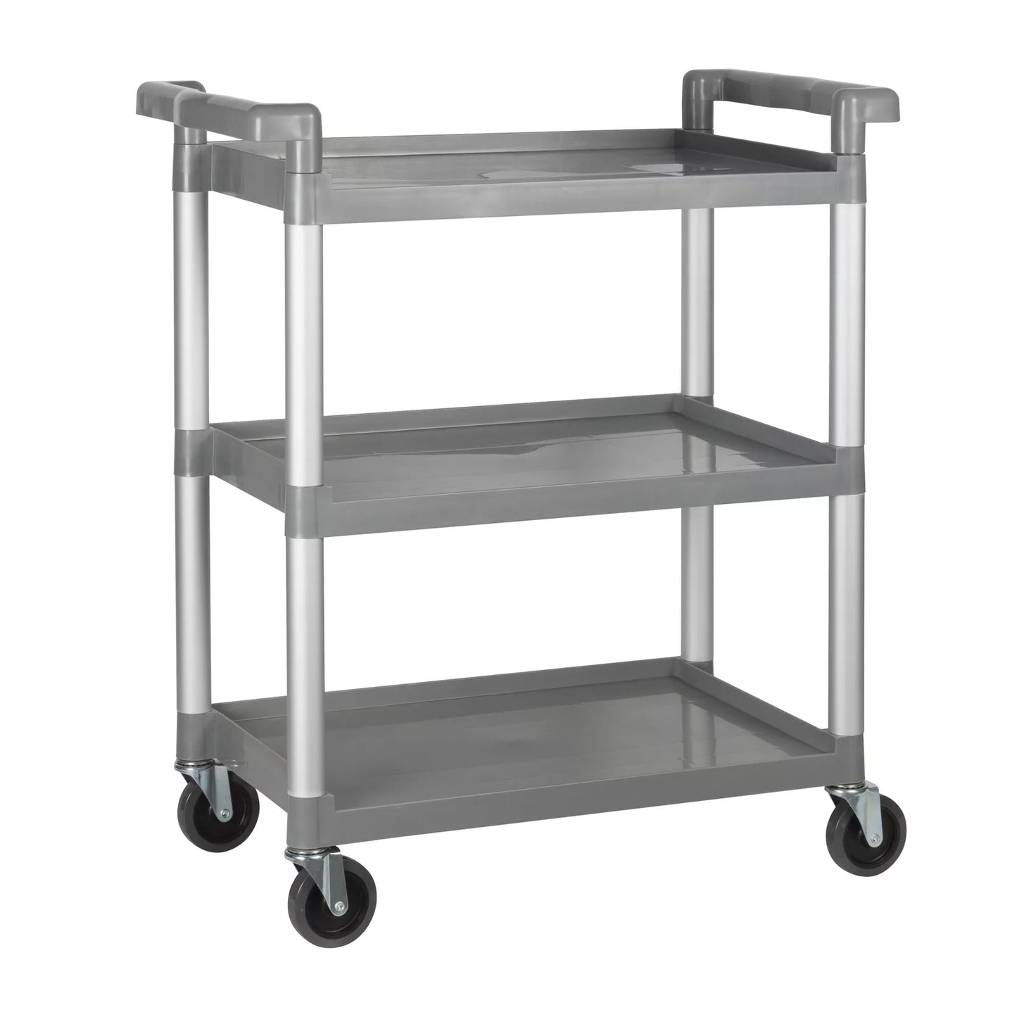 SUNNY AD-200 Push Cart 3-Tier Gray Plastic Utility Cart