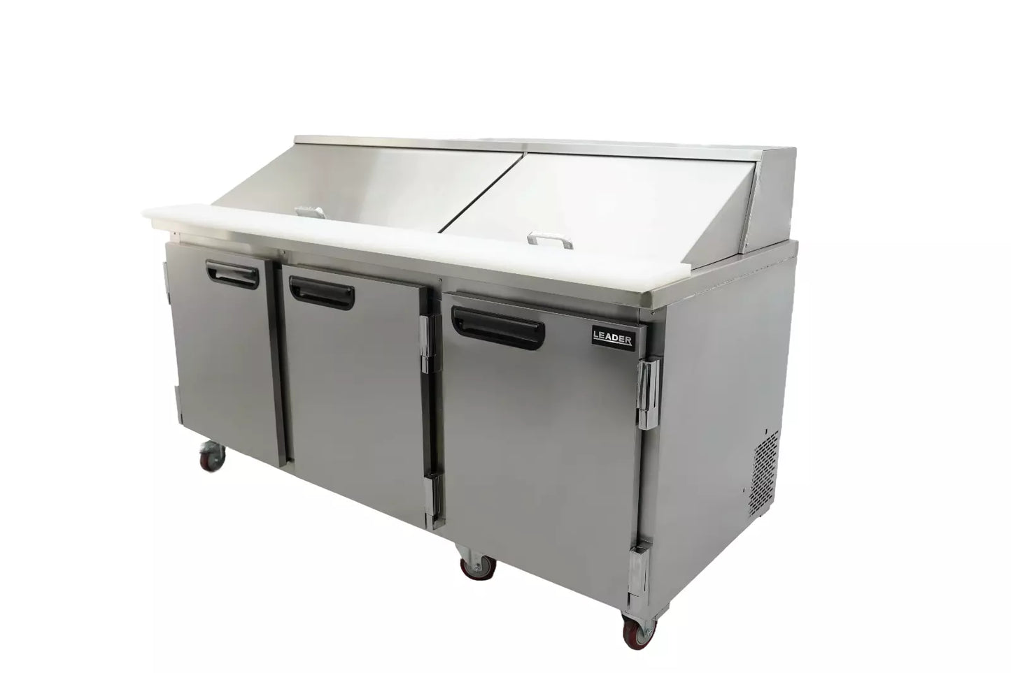 Leader ESLM72 72" 3 Door Refrigerated Mega Top Bain Marie / Sandwich Prep Table