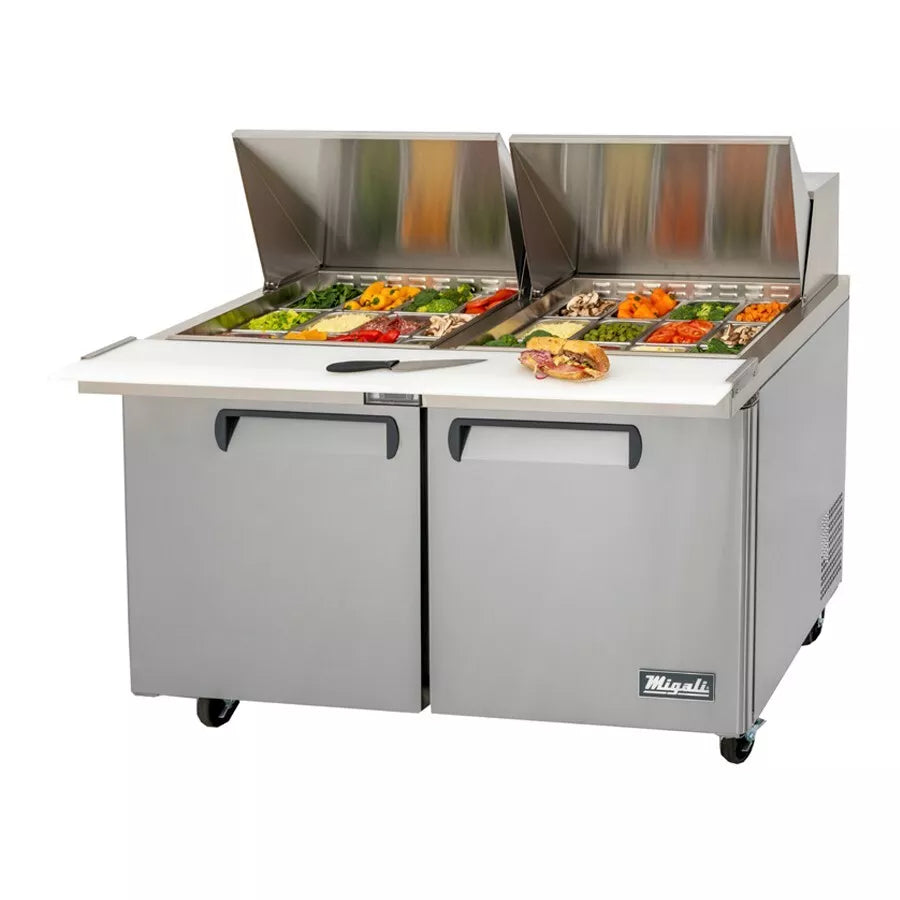 Migali Prep Table C-SP60-24BT-HC 60"W Sandwich/Salad Prep Table Fits 24 Sixth-Size Pans, 115v