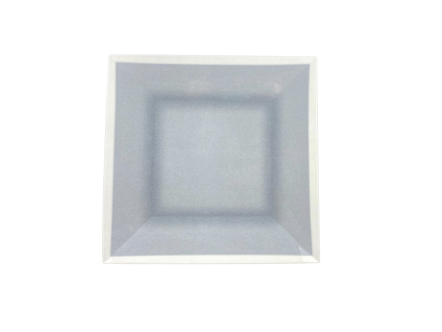 Thunder Group SD3216H Graham 16" Square Gray Melamine Plate with Ivory Edge