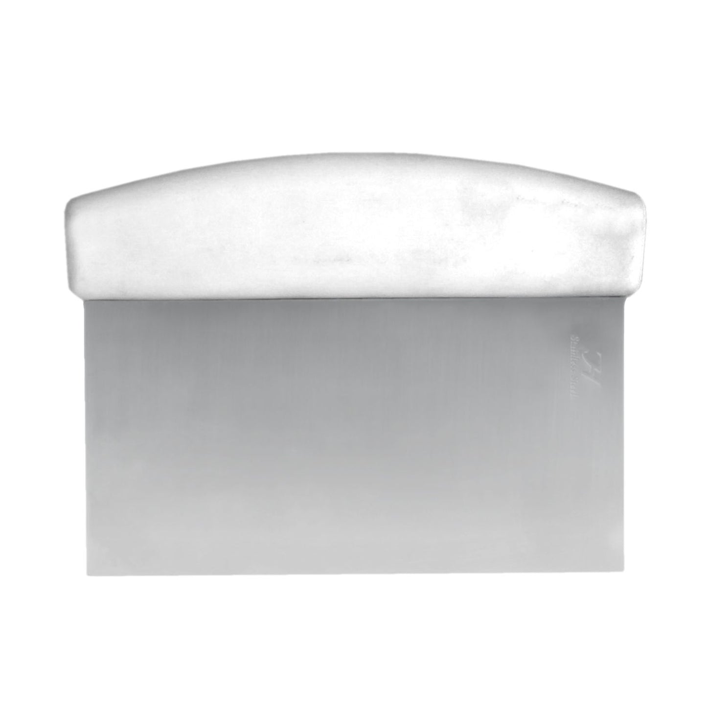 Thunder Group SLDS060P Dough Cutter/Scraper w/ White Plastic Handle - 6" x 4", Stainless Steel