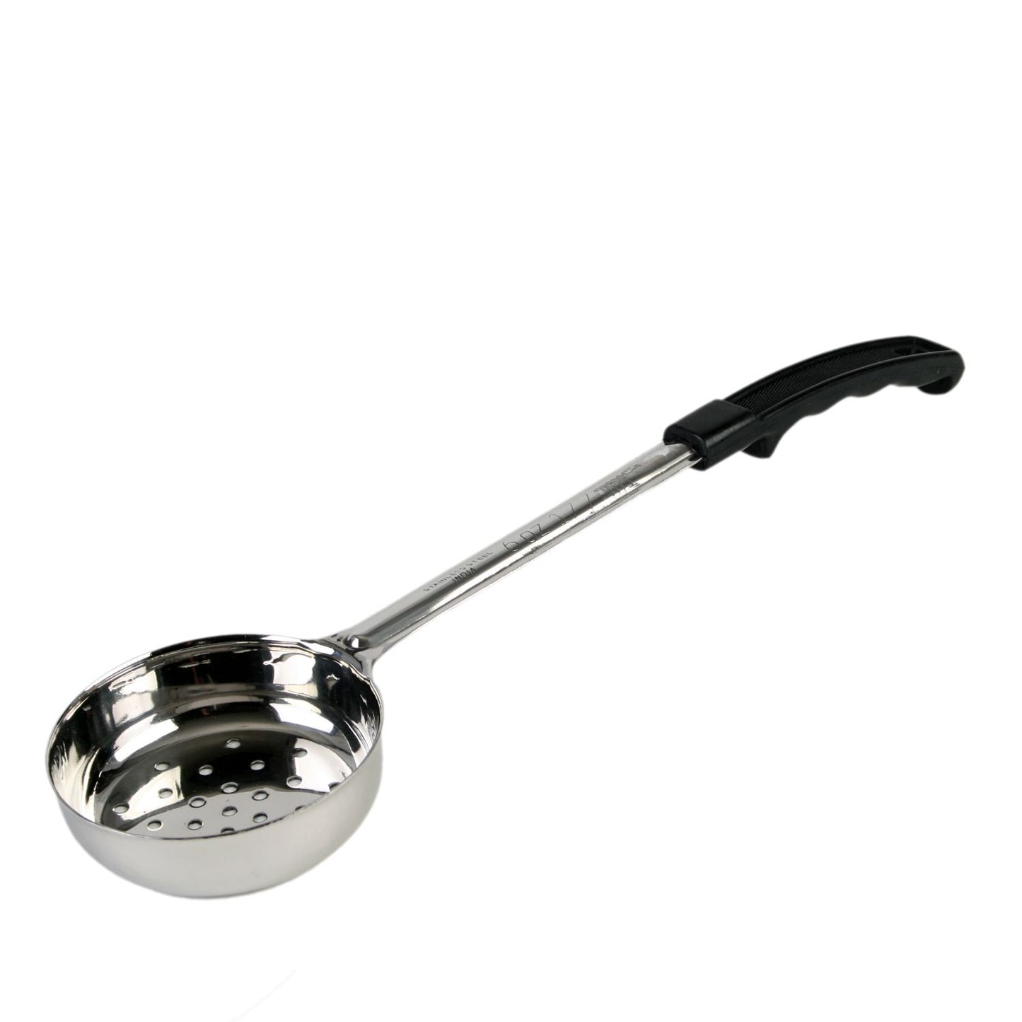 Thunder Group SLLD106PA 6 oz Perforated Portion Spoon w/ Stainless Bowl, Black
