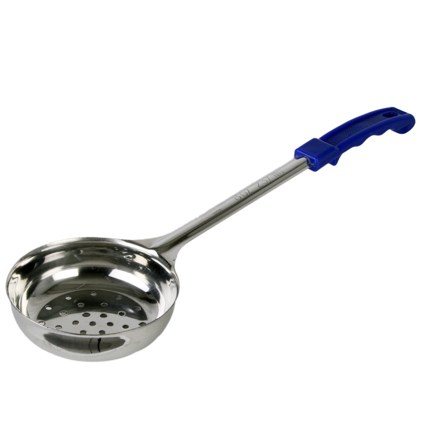 Thunder Group SLLD108PA 8 oz Perforated Portion Spoon w/ Stainless Bowl, Blue